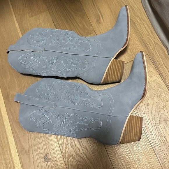 VICI Cassidy Embroidered Western Cowboy Boots Slate Blue 7.5 - Picture 2 of 5